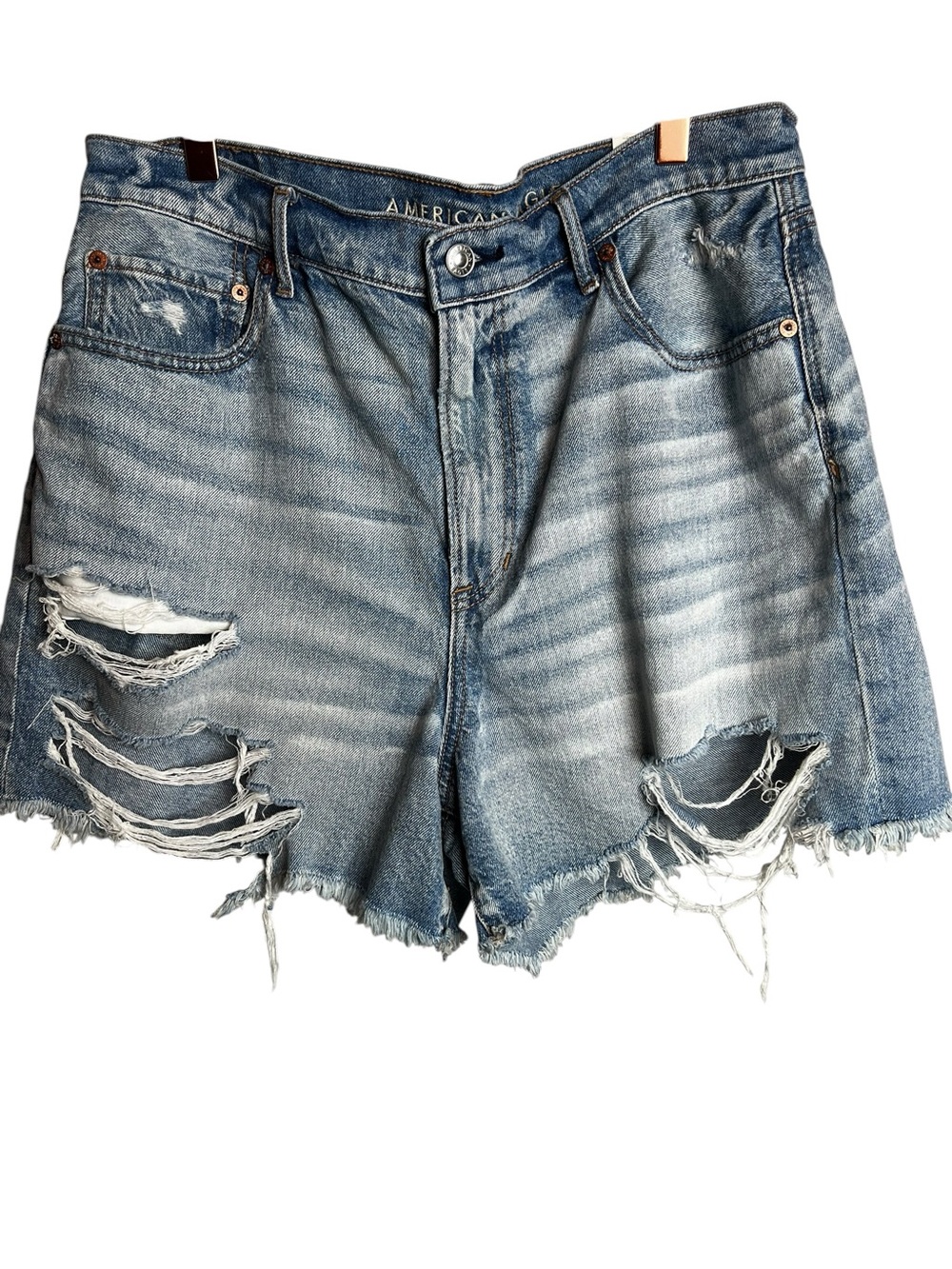 New American Eagle Highest Rise 90's Boyfriend Shorts Light Blue Size 14
